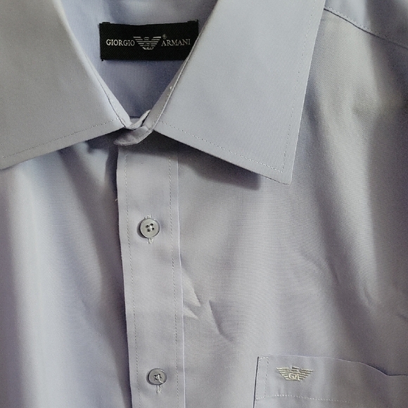 Giorgio Armani Men's Casual Light Blue Button Down Shirt - Picture 2 of 5